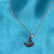 Swan Pendant Silver Crystal