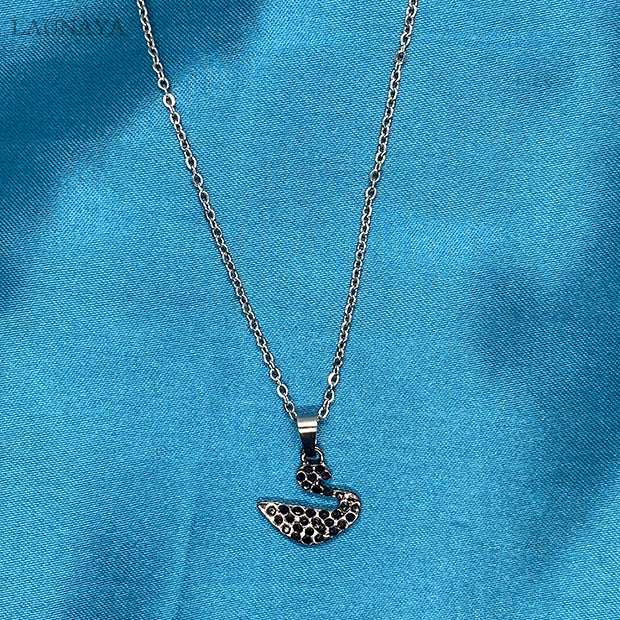 Swan Pendant Silver Crystal