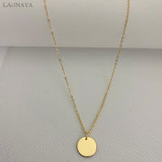 Geometric Smooth Round Women Pendant Necklace