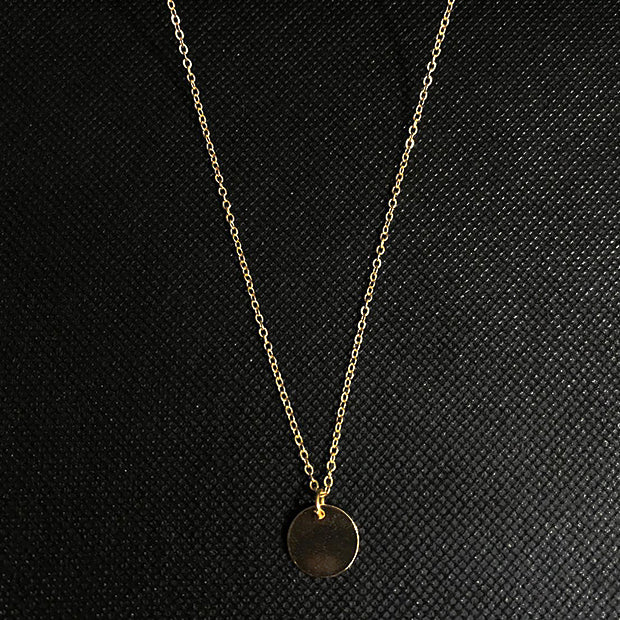 Geometric Smooth Round Women Pendant Necklace