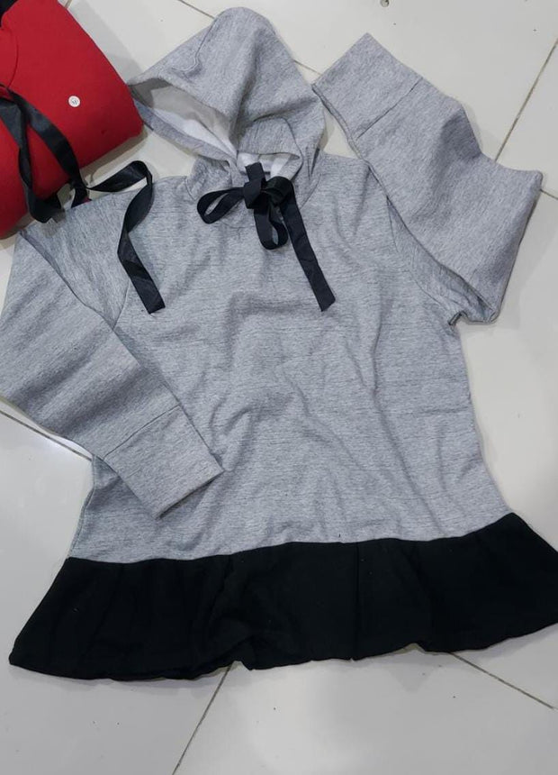Women Frill Style Hoodie