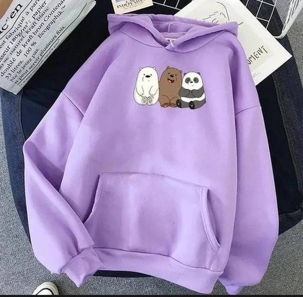 Light Purple Printed Hoodie