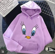 Tuety Printed Fleece Winter Hoodie