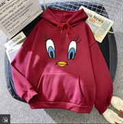 Tuety Printed Fleece Winter Hoodie