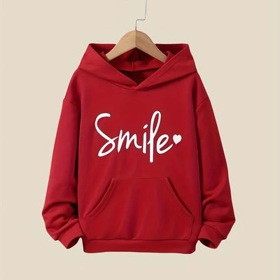 SMILE HEART RED HOODIE